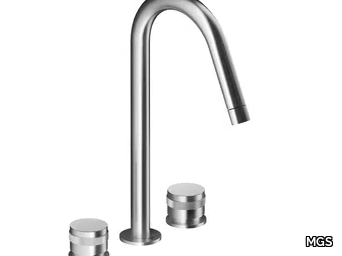 ER285 - 3 hole countertop stainless steel washbasin mixer _ MGS