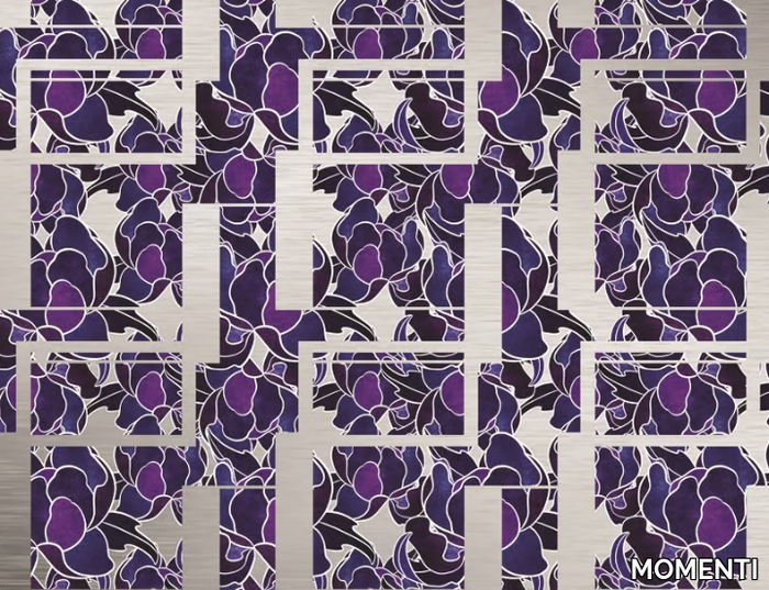 MOR-10 SILVER - Glass-fibre wall tiles / wallpaper _ MOMENTI
