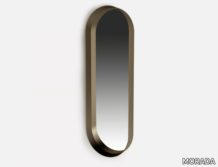 PILLOLA - Oval framed wall-mounted metal mirror _ MORADA