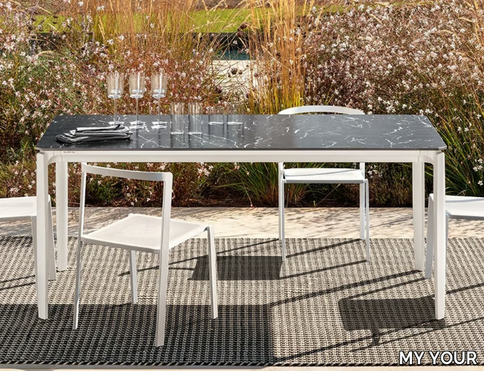 PUSH - Rectangular powder coated aluminium garden table _ MY YOUR