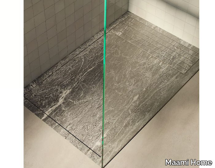 OLUDENIZ GRIS DOURO FLUSH - Anti-slip Gris Douro marble shower tray _ Maami Home