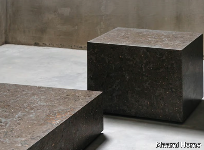 EDGE H ATLANTIC BLUE LIMESTONE - Low rectangular marble coffee table _ Maami Home