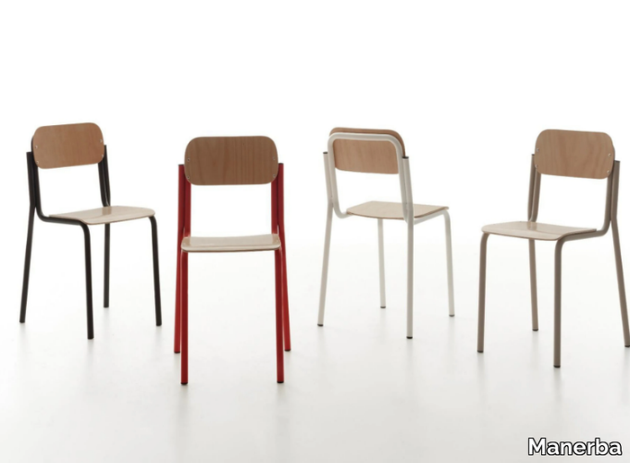 EASY - Stackable metal chair open back _ Manerba