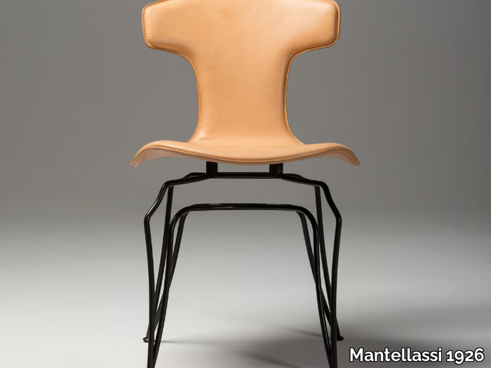 JOLE - Upholstered tanned leather chair _ Mantellassi 1926