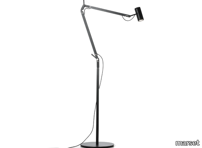 POLO - Aluminium floor lamp with swing arm _ Marset