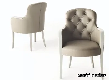 Olivia - Tufted fabric easy chair with armrests _ Martini Interiors