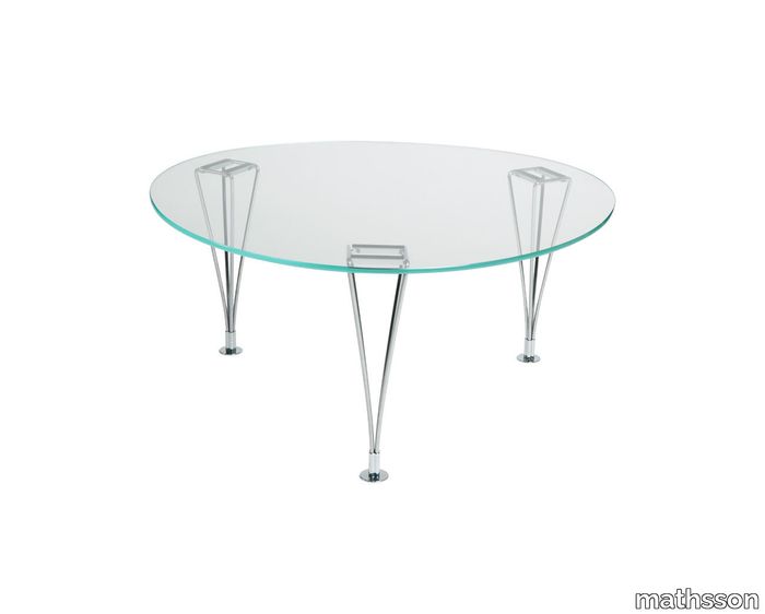 Trisuperellipse table-Med skiva av glas