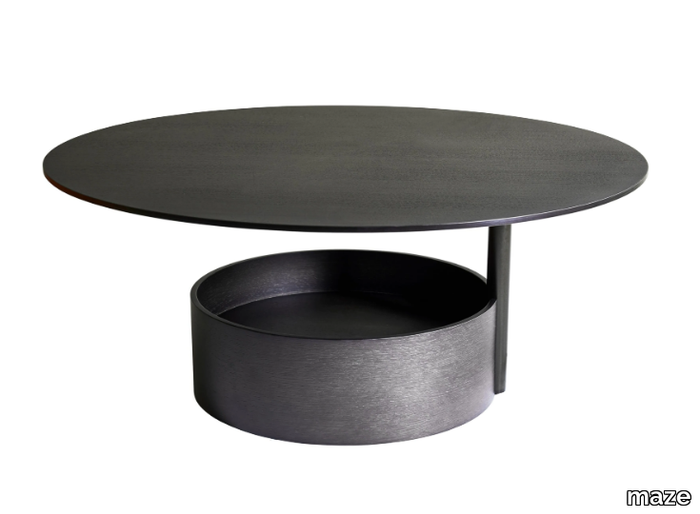 PARASOL L - Round low coffee table with storage space _ maze