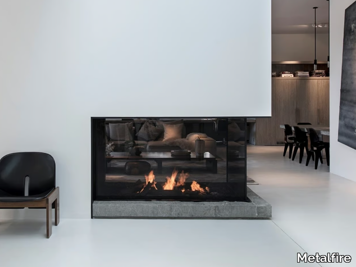 URBAN MF 1050-600-50 G 3S EXT - Gas 3-sided bespoke fireplace _ Metalfire