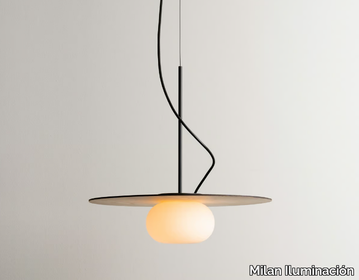 KNOCK - Suspension lamp in ash and blown glass _ Milan Iluminación