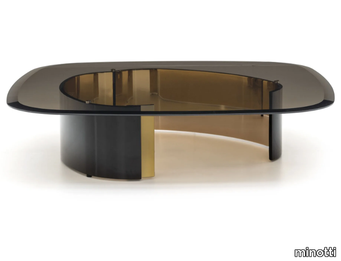 BANGLE - Square glass coffee table for living room _ Minotti