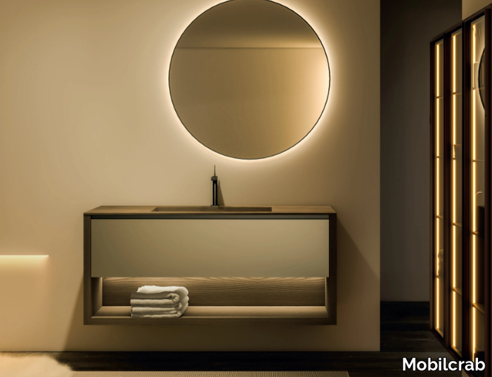 FRAME 5 - Wall-mounted HPL vanity unit _ Mobilcrab