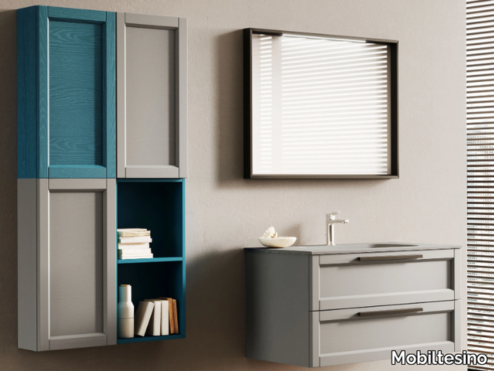 R15 - Wall-mounted ash vanity unit with drawers _ Mobiltesino