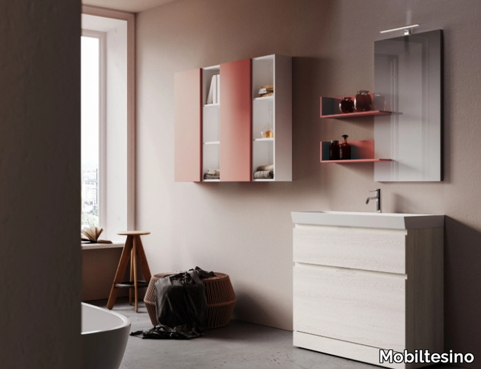 C80 - Floor-standing laminate vanity unit with drawers _ Mobiltesino