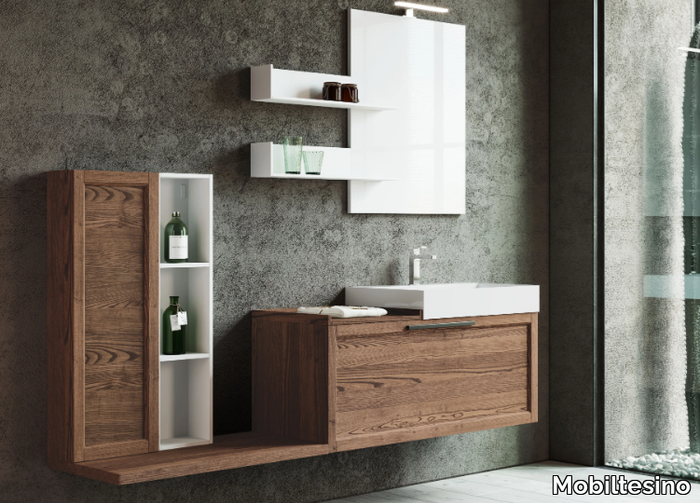 R20 - Wall-mounted ash vanity unit with drawers _ Mobiltesino