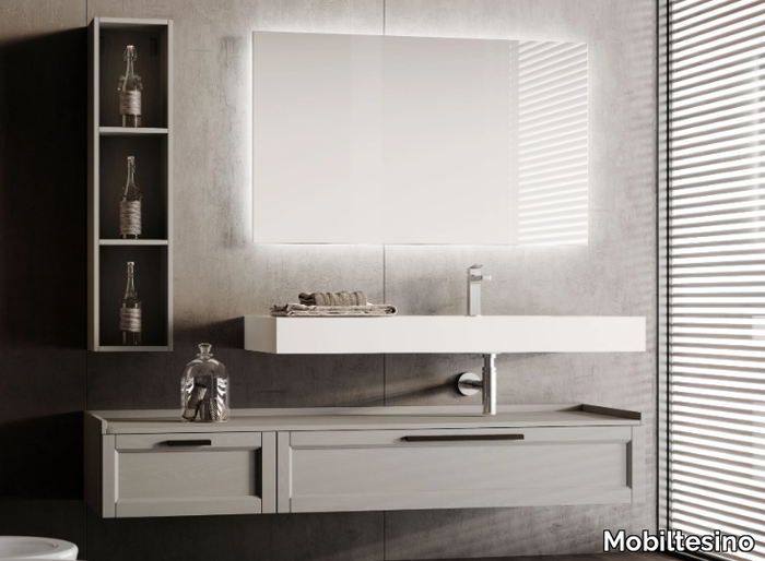 R23 - Wall-mounted ash vanity unit with drawers _ Mobiltesino