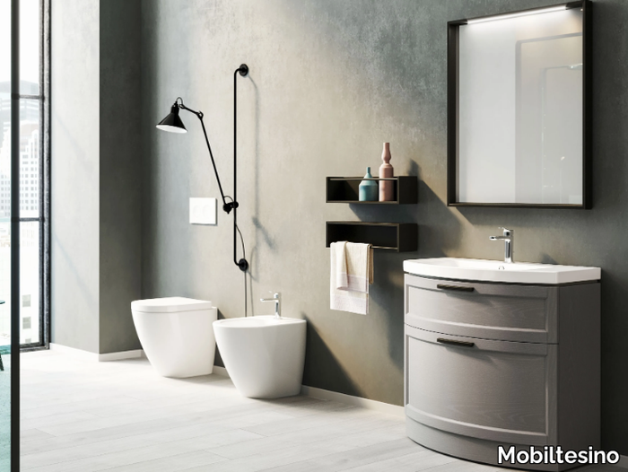 T65 - Ash vanity unit with towel rail _ Mobiltesino