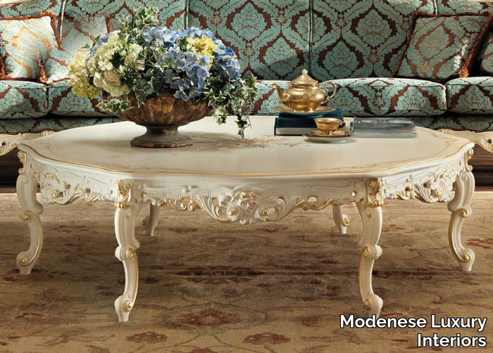 11611 - Low round solid wood coffee table _ Modenese Luxury Interiors