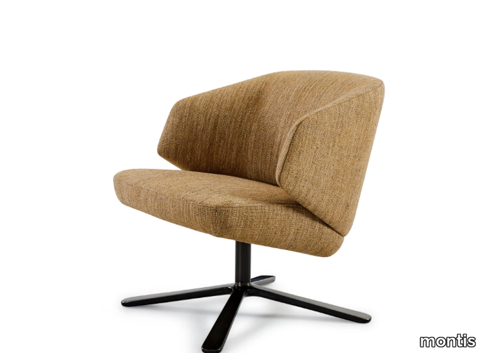 BACK ME UP LOUNGE - Armchair with armrests with 4-spoke base _ Montis