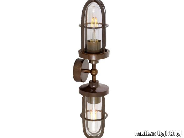 CLAYTON DOUBLE WELL GLASS WALL LIGHT - Handmade wall lamp _ mullan lighting