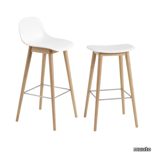 Fiber Bar Stool Wood Base - 75 cm / 29.5"