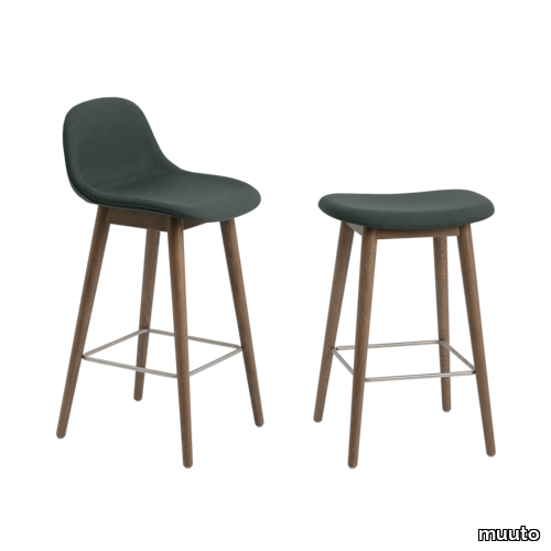 Fiber Counter Stool Wood Base - 65 cm / 25.6"