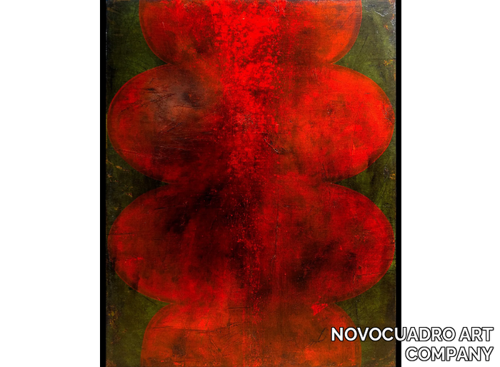 FONTAINE ROUGE - Contemporary style wooden Painting _ NOVOCUADRO ART COMPANY