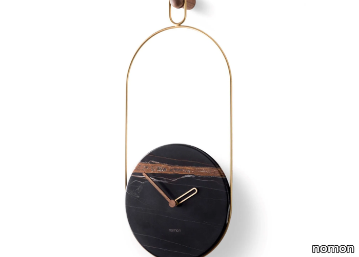 ESLABON - Wall-mounted Sahara Noir marble clock _ nomon