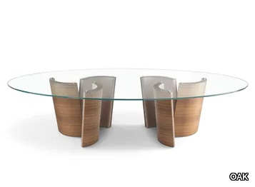 MADISON PM4010/A - Oval wood and glass table _ OAK
