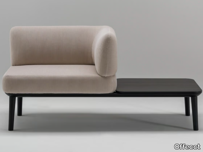 SOU - Fabric armchair with integrated coffee table _ Offecct