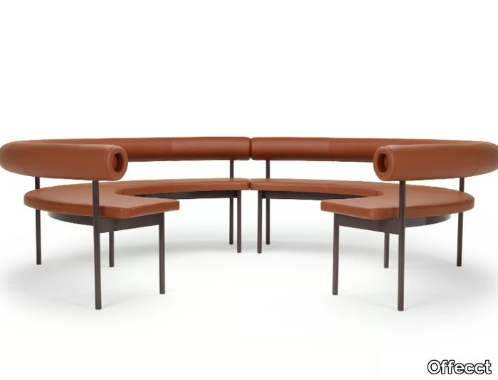 FONT OPEN CIRCLE - Curved leather sofa _ Offecct