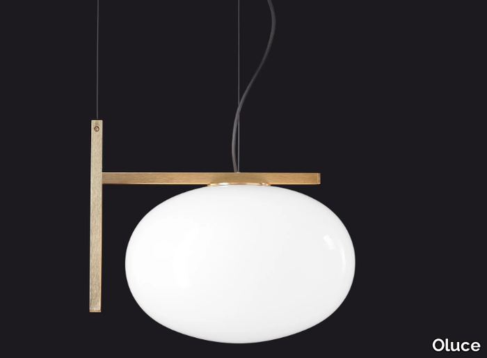 ALBA 466 - Opal glass pendant lamp _ Oluce