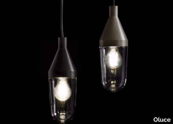 NIWA - Glass and aluminium pendant lamp _ Oluce