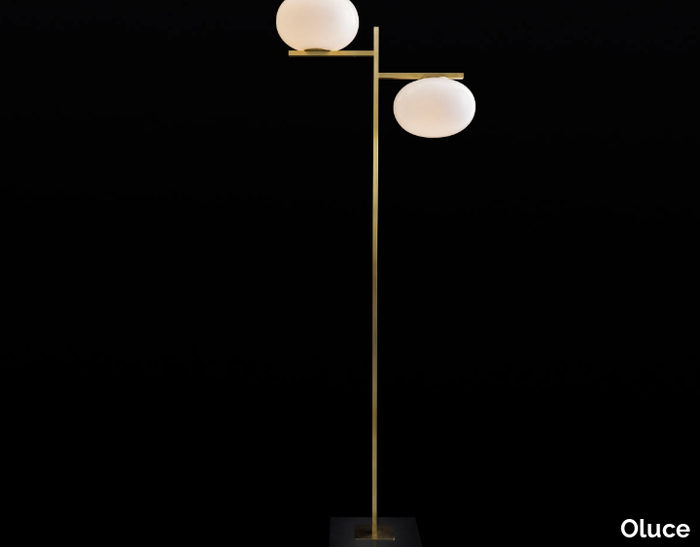 ALBA - 383 - Brass and glass floor lamp _ Oluce