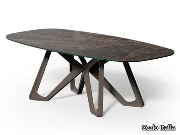 PAPILLON - Rectangular glass table _ Ozzio Italia