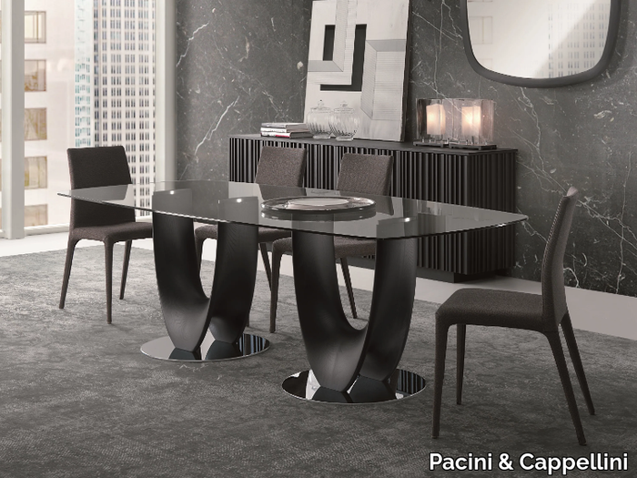 AXIS - Wood and glass table _ Pacini & Cappellini