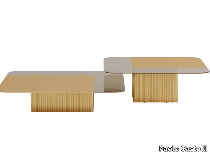NETTUNO - Low table in metal and glass _ Paolo Castelli