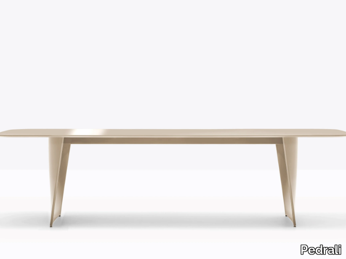 FRANK - Rectangular aluminium dining table _ Pedrali