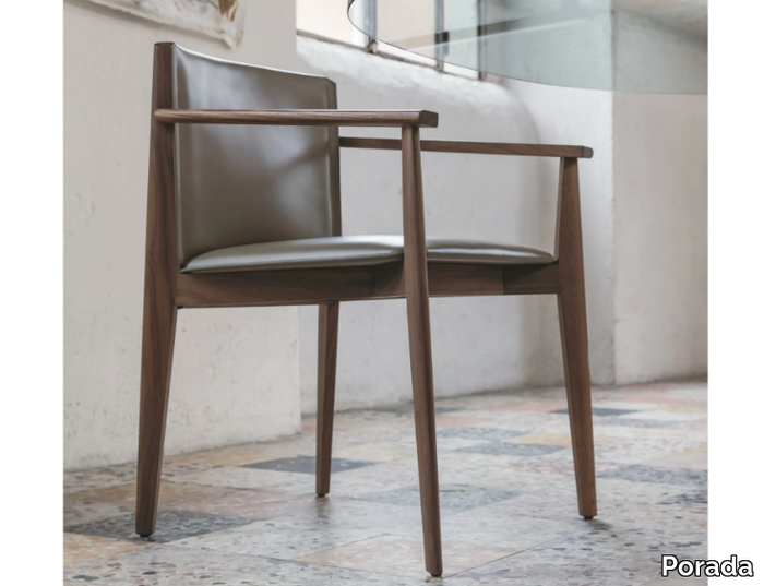 IONIS - Walnut chair with armrests _ Porada