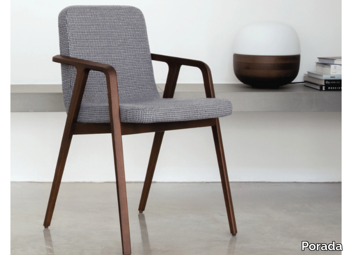 LOLITA - Upholstered fabric chair with armrests _ Porada