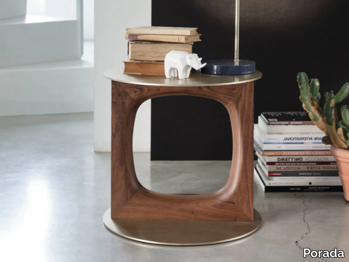 TENCO - Brass coffee table and solid wood structure _ Porada