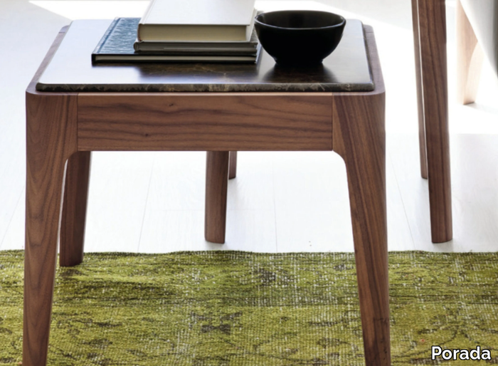 ZIGGY 1 - Low square walnut coffee table _ Porada
