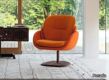 OPIUM - Swivel upholstered fabric easy chair _ Porada