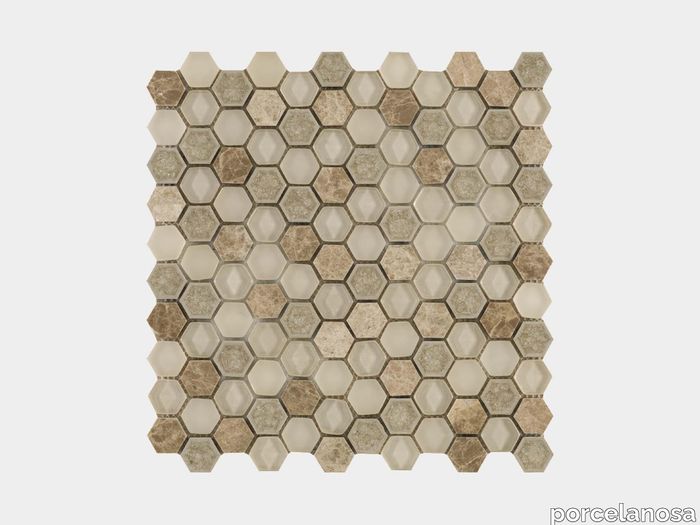 Aura Hexagon Creams 12"X11"