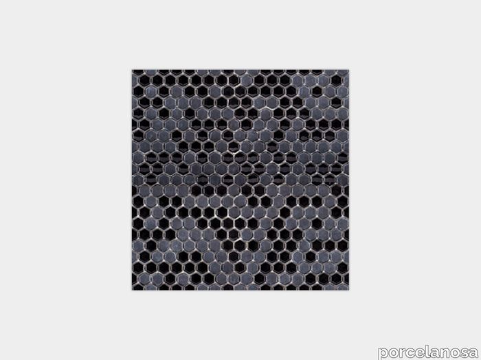 Glaze Mini Hexagon Black 12"X12"