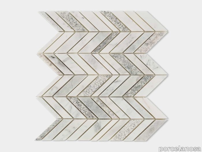 Victorian Chevron White 12"X10"