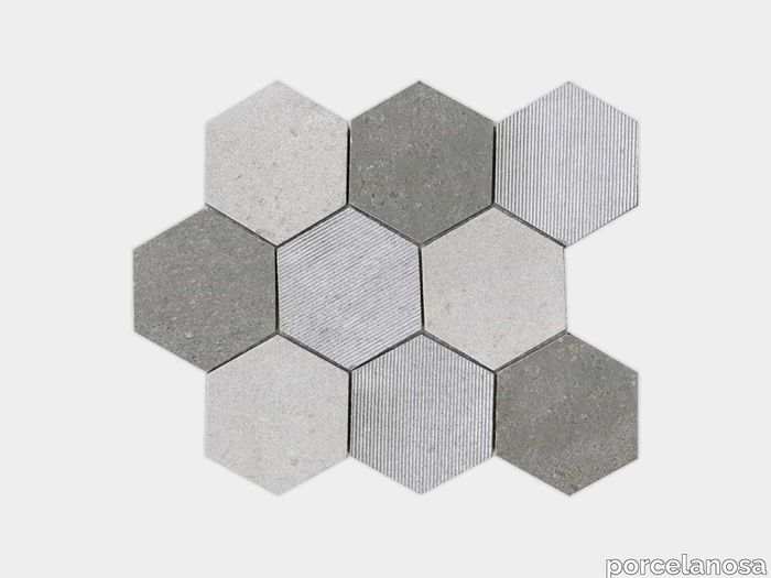 World Hexagon Texture Grey 12"X10"