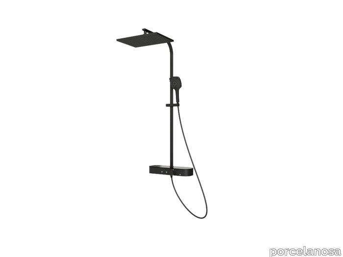 Shower Column Touch Feel Square Black Matt