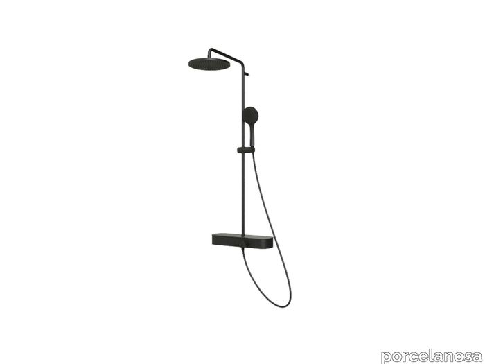 Shower Column Touch Feel Round Black Matt