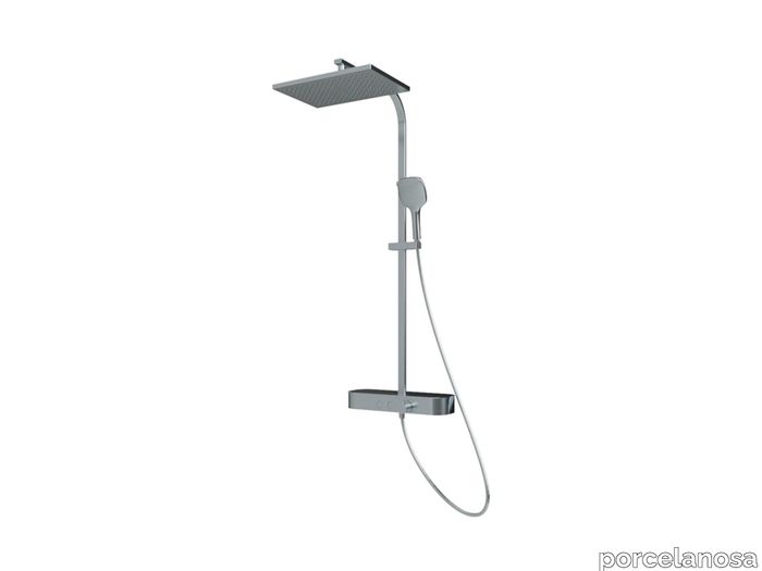 Shower Column Touch Feel Square Silver Chrome